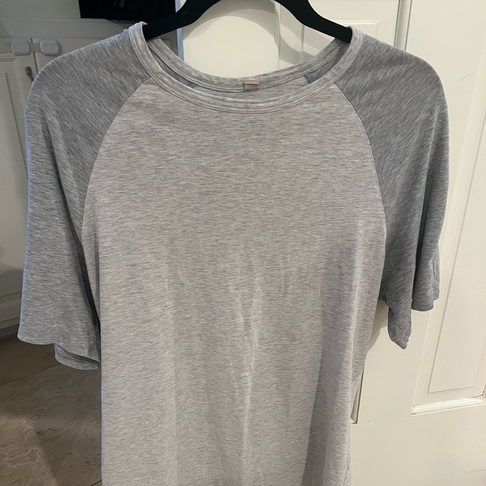 Gray lululemon short sleeved shirt size mediumum